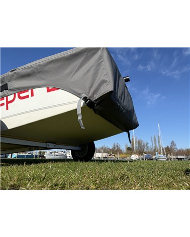 Optimist dekzeil met latten Bluetex Antracite grey