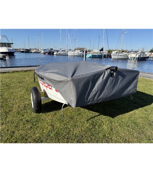 Optimist dekzeil met latten Bluetex Antracite grey