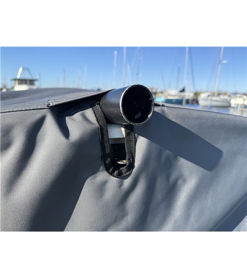 Optimist dekzeil met latten Bluetex Antracite grey