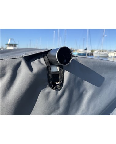 Optimist dekzeil met latten Bluetex Antracite grey